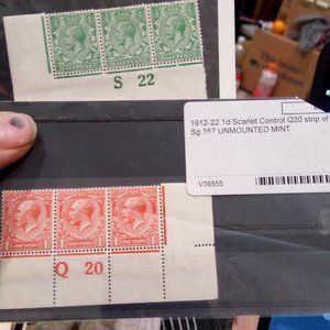 Kg v 1912 2 strips of 3